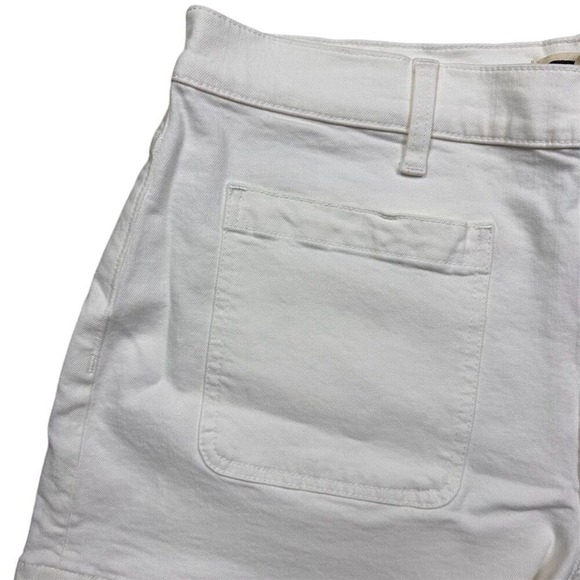 NWT Madewell Women's Denim Emmett Short Patch Pocket High-Rise Sailor White 32 - Picture 5 of 12